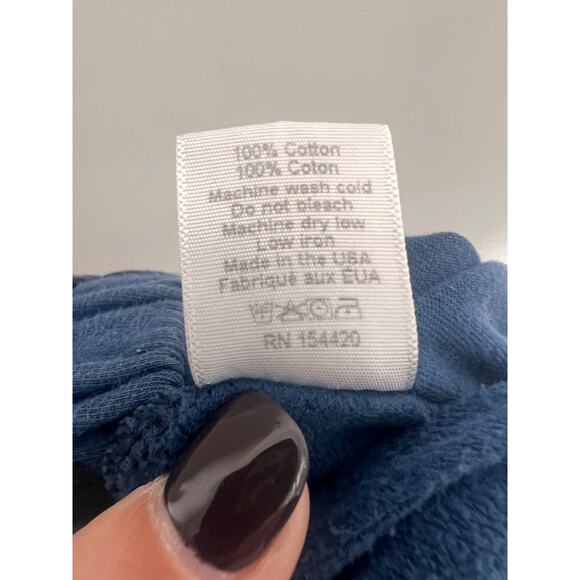 Clare V Leopard Faded Marine Print Pull On Elastic Waist Joggers Blue/Black L - Picture 11 of 11